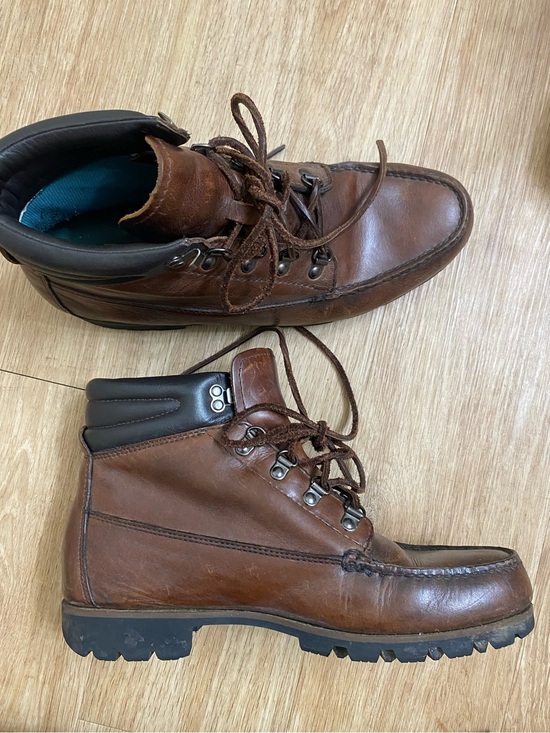 Men\'s Brown Leather Lace-Up Hiking Boots main image 4